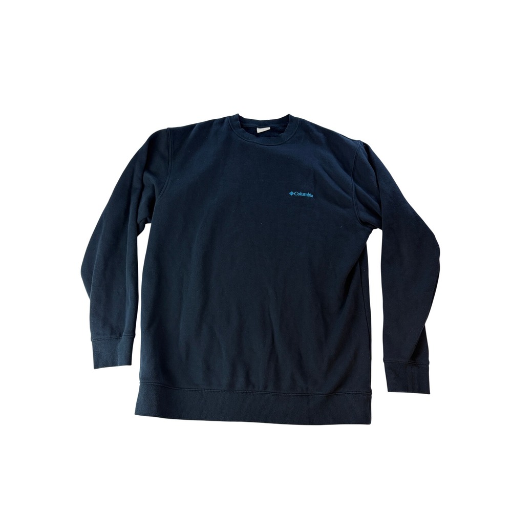 Columbia Sweatshirt Mens L Hart Mountain II Crew Fleece Pullover Navy Blue